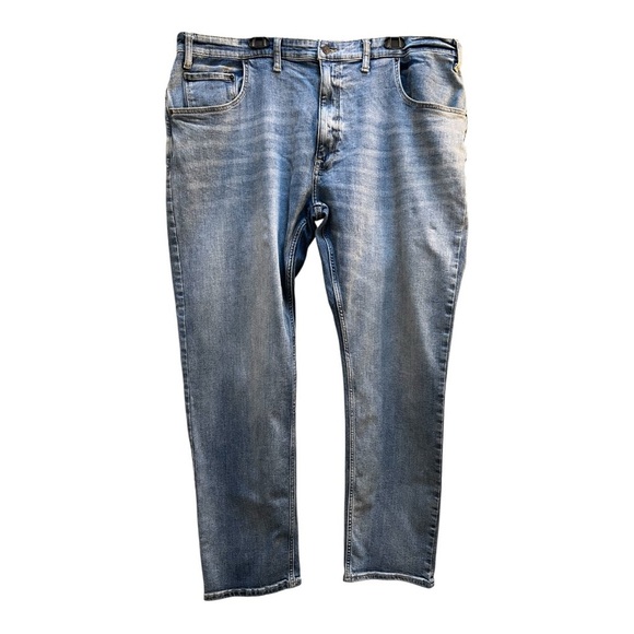 Men's Light Blue Stretch Straight Leg Jeans Washed Denim Size 44 - Picture 1 of 3